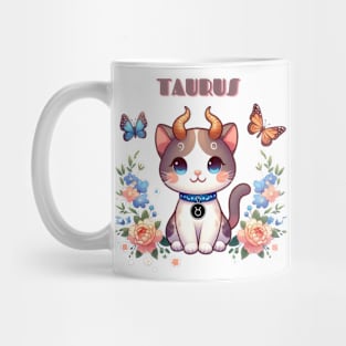 Taurus Zodiac Cat Mug